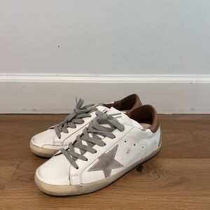 Golden Goose White and Gray Sneakers